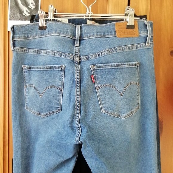 sz 31 LEVI'S Blue skinny high rise ankle JEANS - Picture 6 of 8